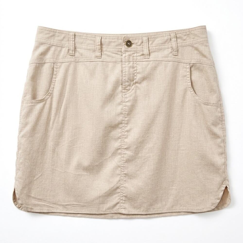 Aventura Eco Hemp Blend A Line Skirt Beige Outdoors Hiking Camping Womens 10
